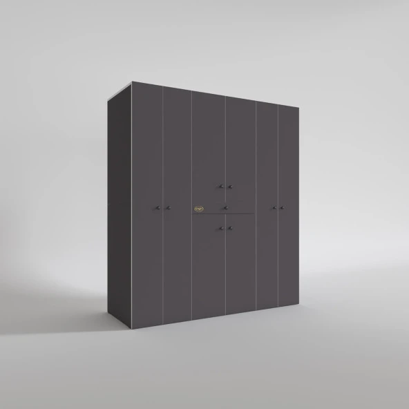 Kenzlife çamaşır-kurutma makinesi dolabı ve giysi dolabı çekmeceli ebuzer sağ raf gri 187*170*120  banyo - Resim 3