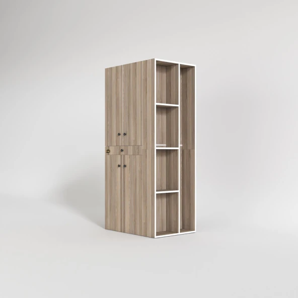 Kenzlife çamaşır-kurutma makinesi dolabı ahi evran sağ crd 187*090*60 çekmeceli banyo - Resim 3