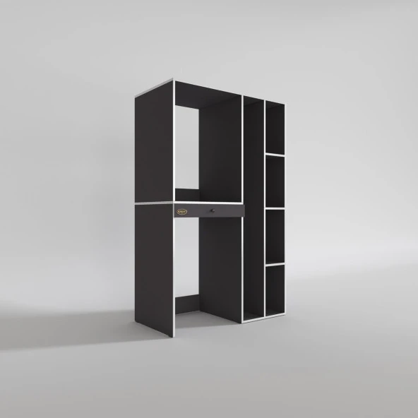 Kenzlife çamaşır-kurutma makinesi dolabı gutas sağ gri 187*120*60 çekmeceli banyo - Resim 3