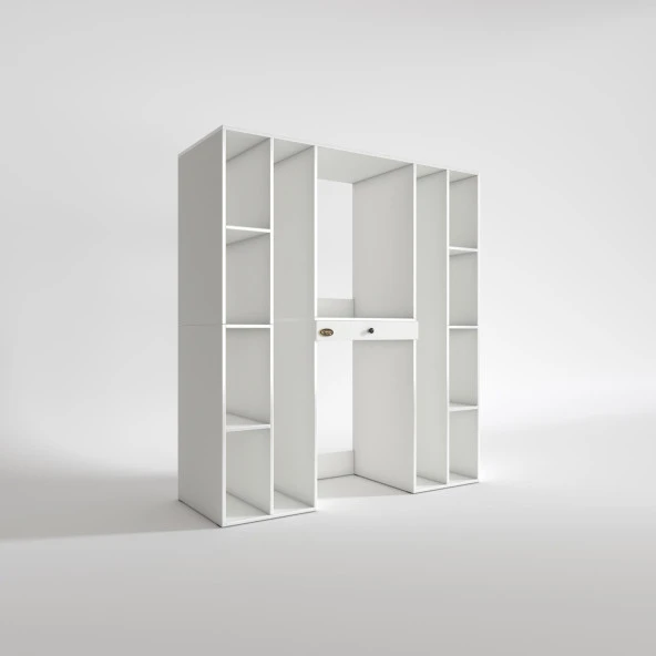 Kenzlife çamaşır-kurutma makinesi dolabı sadra byz 187*170*60 çekmeceli raflı % 100 FULL MDF - Resim 3