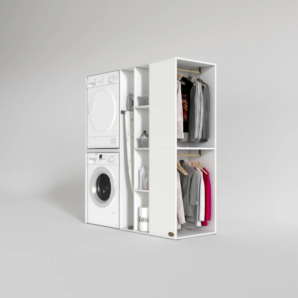 Kenzlife çamaşır-kurutma makinesi dolabı ve giysi dolabı kazvini sağ byz 180*160*60  banyo - Resim 2