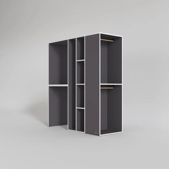 Kenzlife çamaşır-kurutma makinesi dolabı ve giysi dolabı kazvini sağ gri 180*160*60  banyo - Resim 3