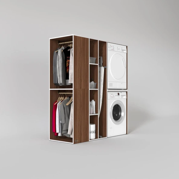 Kenzlife çamaşır-kurutma makinesi dolabı ve giysi dolabı kazvini sol cvz 180*160*60  banyo - Resim 2