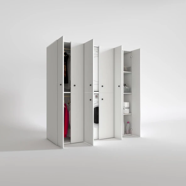 Kenzlife çamaşır-kurutma makinesi dolabı ve giysi dolabı suyuti sağ byz 180*170*60  banyo - Resim 2