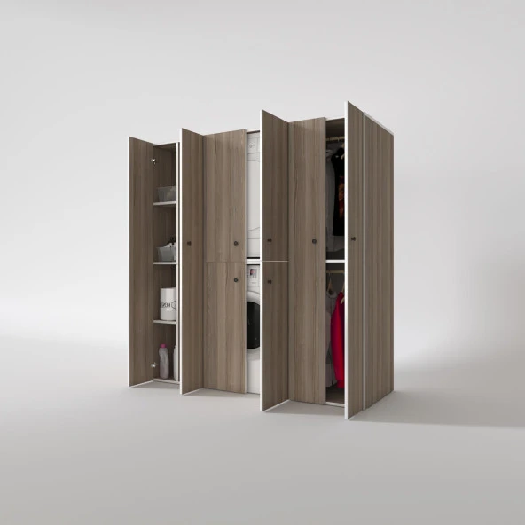 Kenzlife çamaşır-kurutma makinesi dolabı ve giysi dolabı suyuti sol crd 180*170*60  banyo - Resim 2