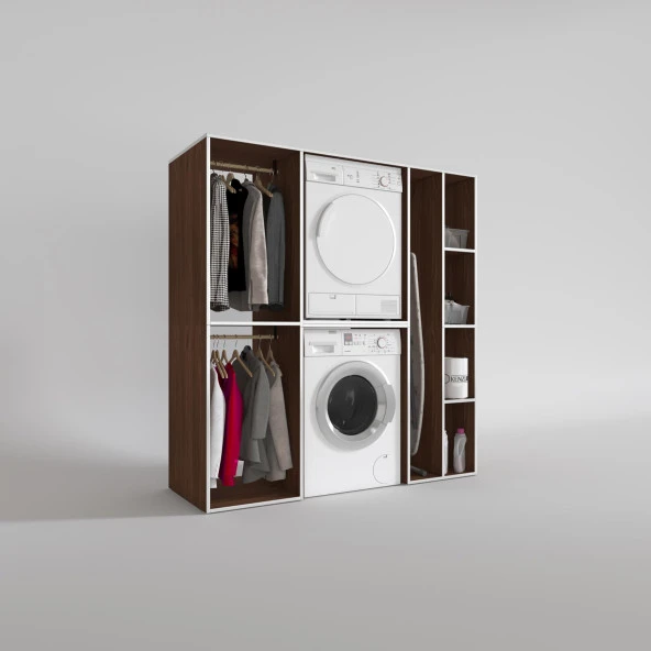 Kenzlife çamaşır-kurutma makinesi dolabı ve giysi dolabı cevheri sağ cvz 180*170*60  banyo - 2