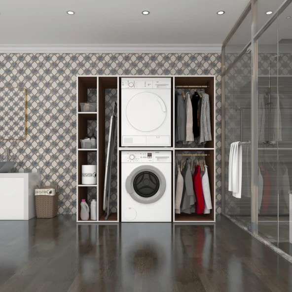 Kenzlife çamaşır-kurutma makinesi dolabı ve giysi dolabı cevheri sol cvz 180*170*60  banyo