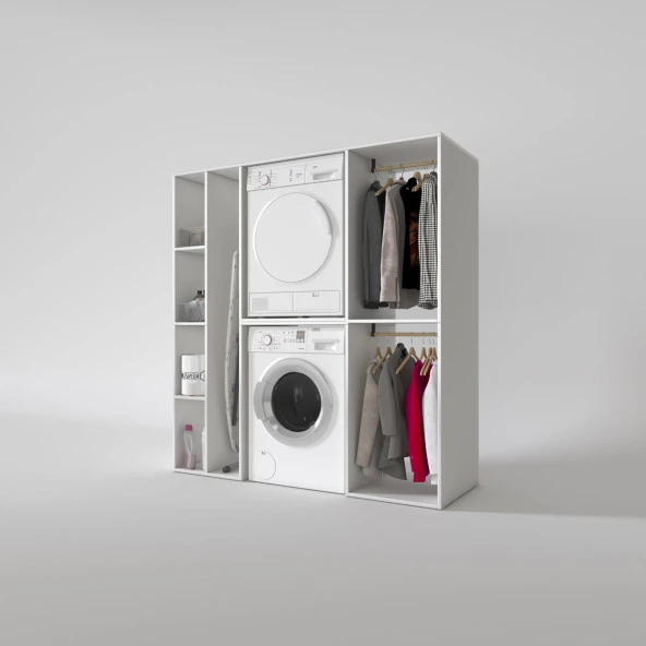 Kenzlife çamaşır-kurutma makinesi dolabı ve giysi dolabı cevheri sol byz 180*170*60  % 100 FULL MDF - Resim 3