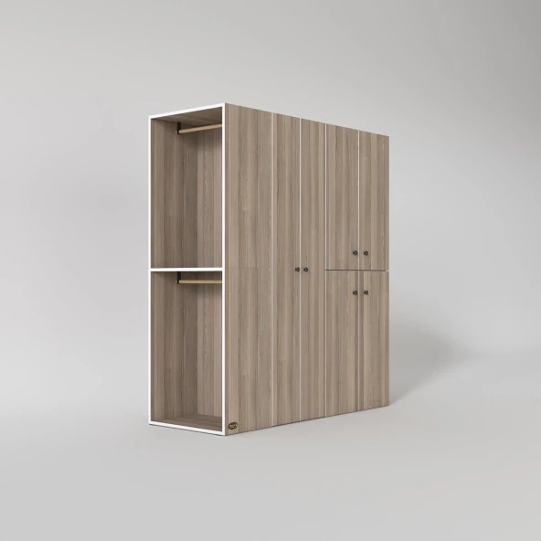 Kenzlife çamaşır-kurutma makinesi dolabı ve giysi dolabı bistami sol crd 180*160*60  banyo - Resim 3