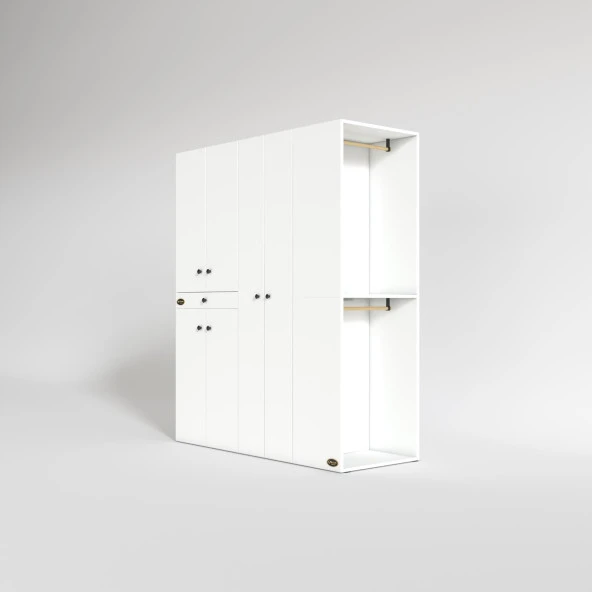 Kenzlife çamaşır-kurutma makinesi dolabı ve giysi dolabı çekmeceli eşari sağ byz 187*160*60  banyo - Resim 3