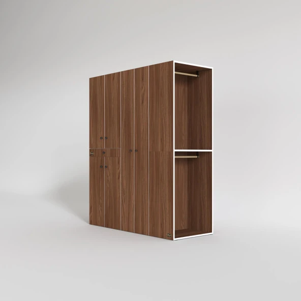 Kenzlife çamaşır-kurutma makinesi dolabı ve giysi dolabı çekmeceli eşari sağ cvz 187*160*60  banyo - Resim 3