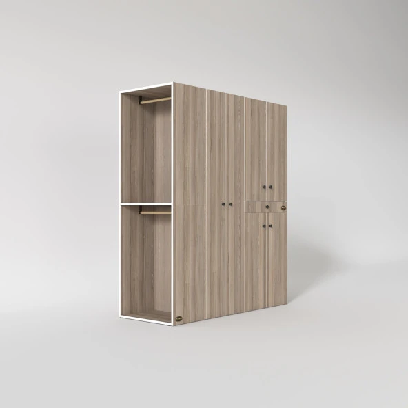 Kenzlife çamaşır-kurutma makinesi dolabı ve giysi dolabı çekmeceli eşari sol crd 187*160*60  banyo - Resim 3