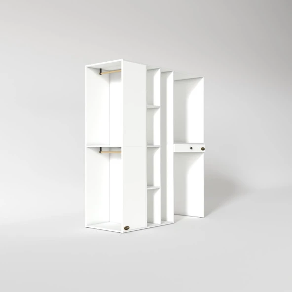 Kenzlife çamaşır-kurutma makinesi dolabı ve giysi dolabı çekmeceli attar sol byz 187*160*60  banyo - Resim 3