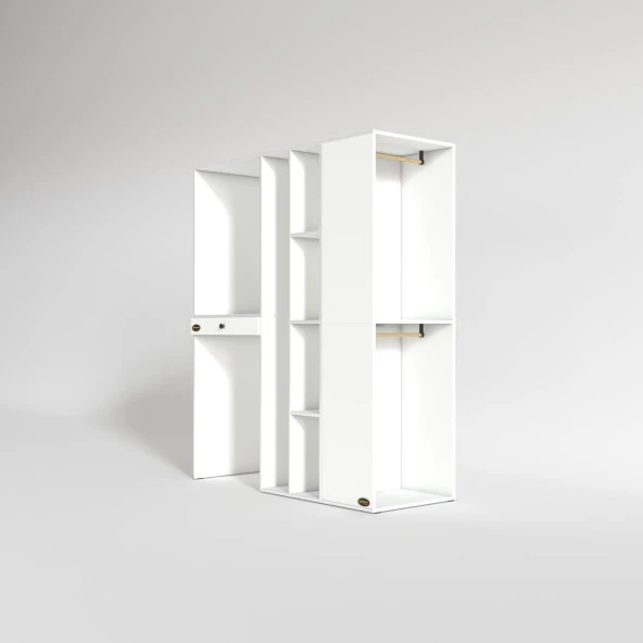 Kenzlife çamaşır-kurutma makinesi dolabı ve giysi dolabı çekmeceli attar sağ byz 187*160*60  % 100 FULL MDF - Resim 3