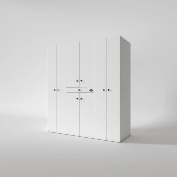 Kenzlife çamaşır-kurutma makinesi dolabı ve giysi dolabı çekmeceli ebuzer sol raf byz 187*170*120  % 100 FULL MDF - Resim 3