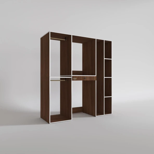 Kenzlife çamaşır-kurutma makinesi dolabı ve giysi dolabı çekmeceli hattab sağ raf cvz 187*160*60  banyo - Resim 3