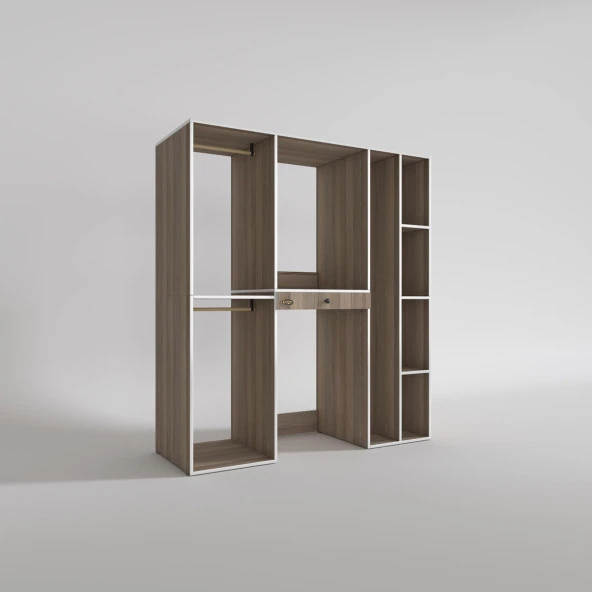 Kenzlife çamaşır-kurutma makinesi dolabı ve giysi dolabı çekmeceli hattab sağ raf crd 187*160*60  banyo - Resim 3