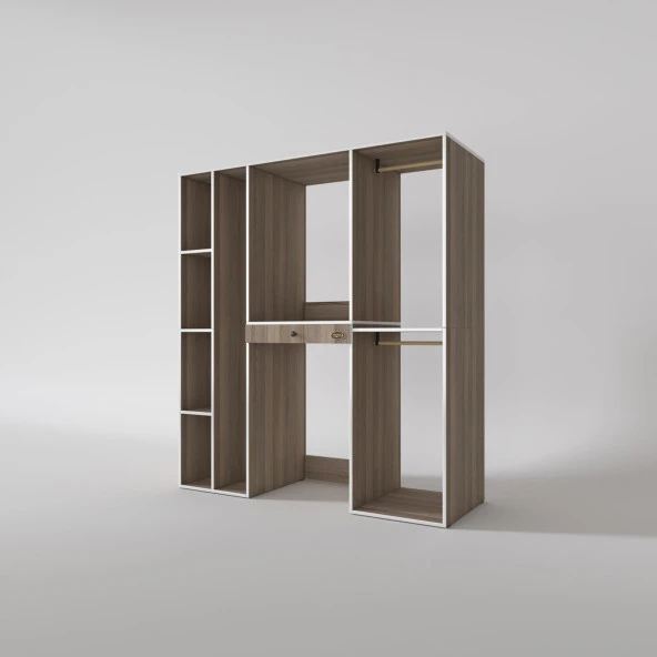 Kenzlife çamaşır-kurutma makinesi dolabı ve giysi dolabı çekmeceli hattab sol raf crd 187*160*60  banyo - Resim 3