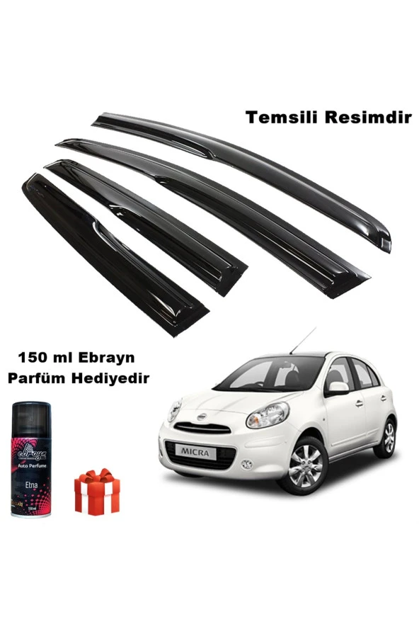 Caraks Nissan Micra Mügen Cam Rüzgarlığı 2011-2019 Arası 4 Lü Takım Koku Hediyeli