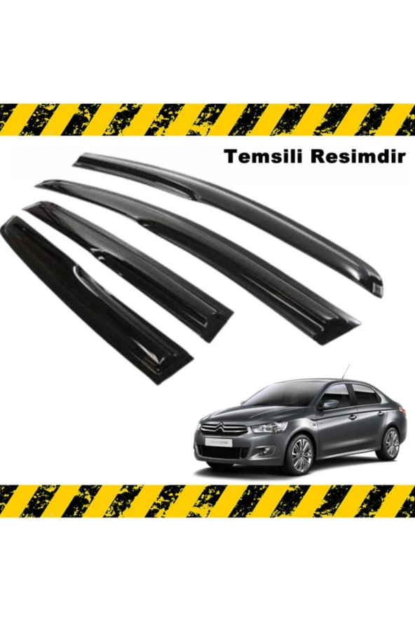 Midline Citroen Elysee Mügen Cam Rüzgarlığı 2012 - 2020 Arası 4 Lü Set