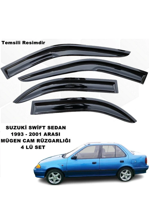 Caraks Suzuki Swift Sedan Mügen Cam Rüzgarlığı 1993 - 2001 Arası 4 Lü Set Cam Rüzgarlığı -