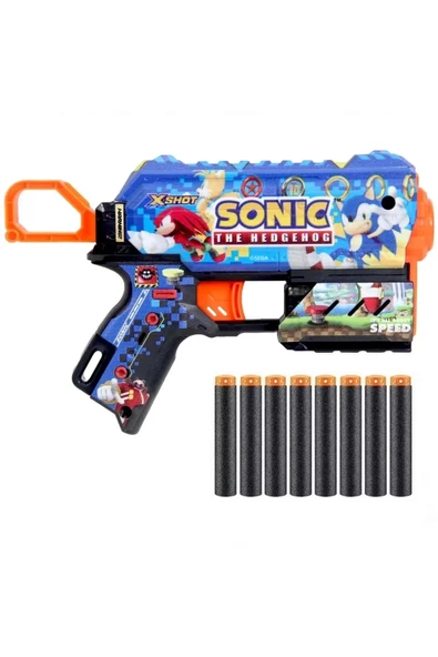 X-Shot Skins Flux Sonic The Hedgehog Sünger Dart Atan Silah 21cm. - 2