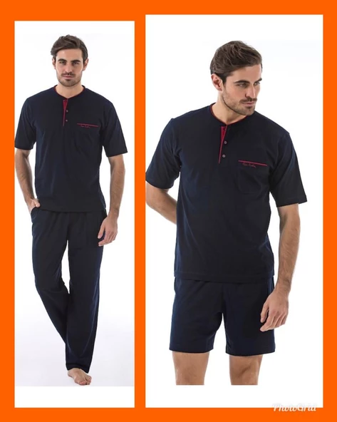 PİERRE CARDİN 5370 PİJAMA ŞORT 3 LÜ DAMAT ÇEYİZ SETİ - Resim 2