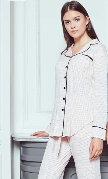 BONE CLUB 4826 ÖNDEN DÜĞMELİ CASUAL PİJAMA TAKIM - Resim 3