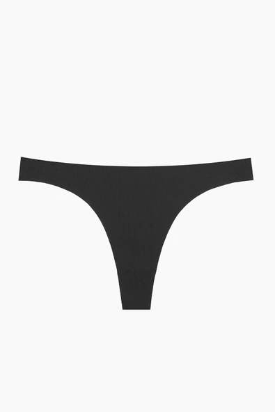 Siyah Vizon Ten Rengi 3lü Lazer Kesim İz Yapmaz Tanga - Resim 4