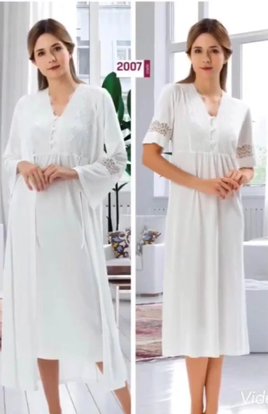 DUCHESSE 2007  YENİ SEZON HAMİLE LOHUSA DANTELLİ GECELİK - 4