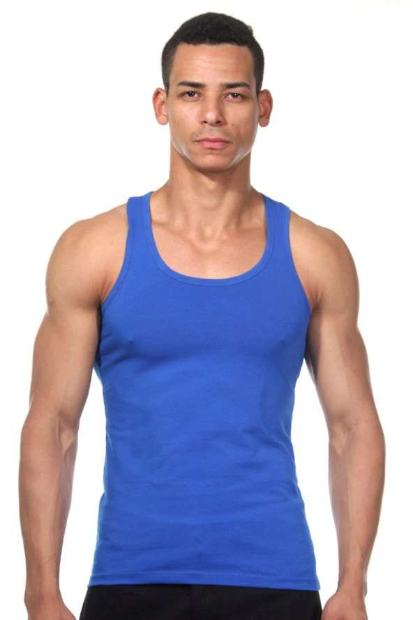 Erkek Siyah Pamuklu Atlet - 4