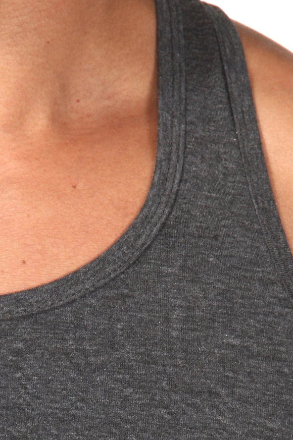 Erkek Siyah Pamuklu Atlet - 12