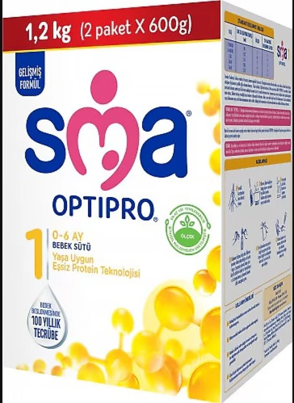 SMA Optipro 1 Probiyotik Devam Sütü 1200 gr 3 Adet