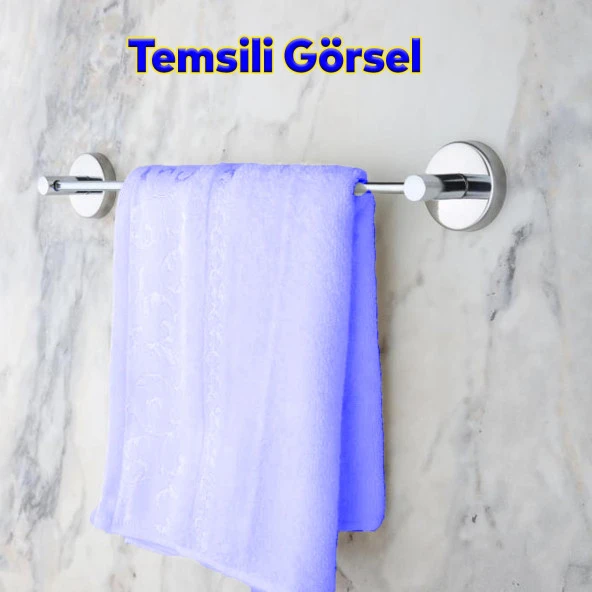 Metal Havluluk Krom Bez Havlu Asma Askısı Aparatı 42 cm Banyo Lavabo Vidalı Askılık Sağlam Askı - 3