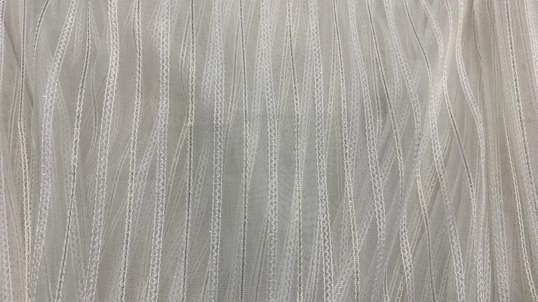 MAKARNA 150 MODEL ALTIN SİMLİ KIRIK BEYAZ RENK HAZIR DİKİLMİŞ PİLELİ TÜL PERDE 300*260 - Resim 7