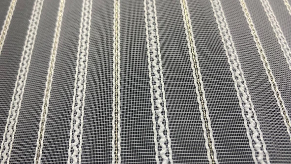 MAKARNA 150 MODEL ALTIN SİMLİ KIRIK BEYAZ RENK HAZIR DİKİLMİŞ PİLELİ TÜL PERDE 300*260 - Resim 8