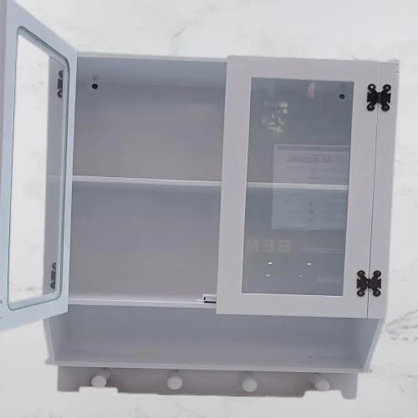 Hobi ADN 90351 Model Dekoratif TEREK Ecza Dolap MDF Parlak Beyaz lake El yapım - 3