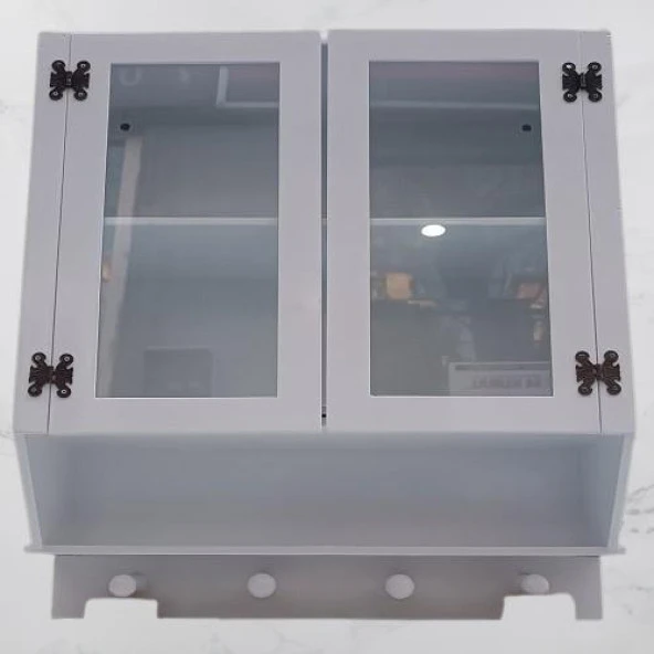 Hobi ADN 90351 Model Dekoratif TEREK Ecza Dolap MDF Parlak Beyaz lake El yapım - 4