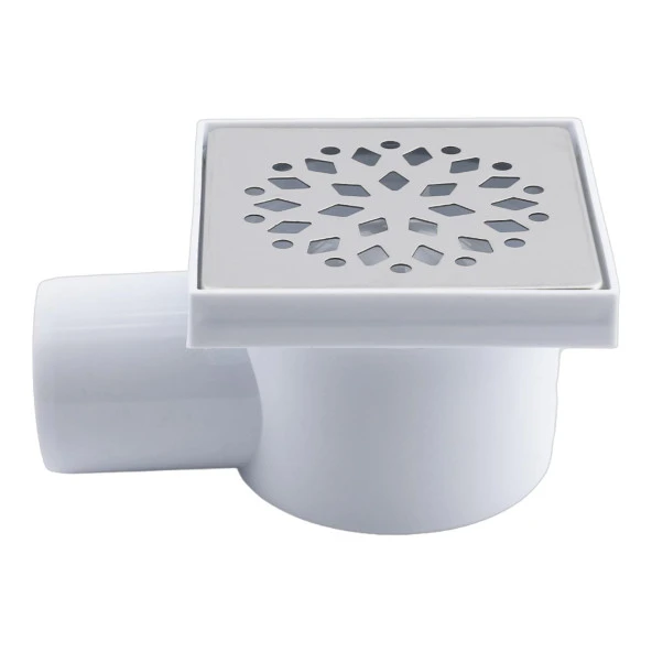 Yer Süzgeci Banyo Izgara Lavabo Pis Su Gideri Kapak Yandan Çıkışlı Yer Sifon Metal Plastik 50 mm - 3