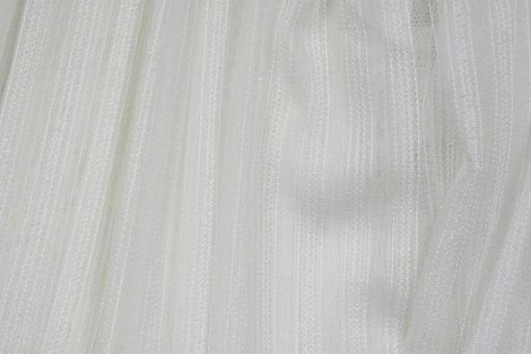 MAKARNA 550 MODEL SİMLİ KIRIK BEYAZ RENK HAZIR DİKİLMİŞ PİLELİ TÜL PERDE 300*260 - Resim 9