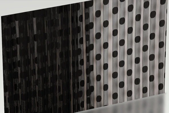 PUANLI MODEL ANTRASİT RENK İP PERDE HAZIR İP PERDE 300*270 ürün görseli 1