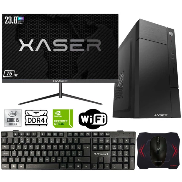 Xaser Xsr436 i5 10400F 16GB Ram 512GB M.2 NVMe SSD 2GB GT610 Ekran Kartı 23.8" Monitör Masaüstü Ofis Bilgisayarı - 1