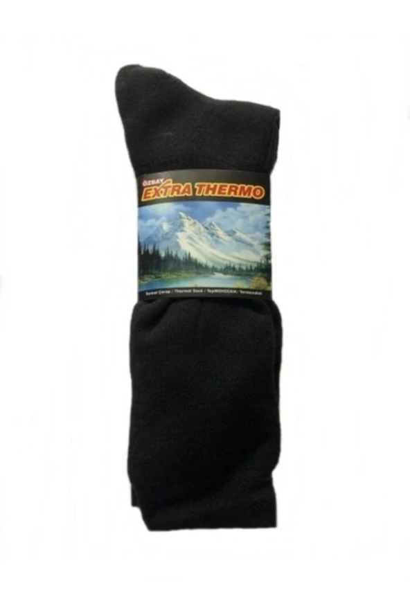 Siyah Kışlık Havlu Çorap