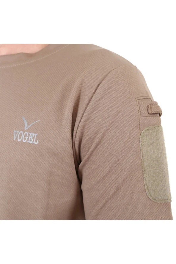 Erkek Bej Kısa Kollu T-Shirt - 4