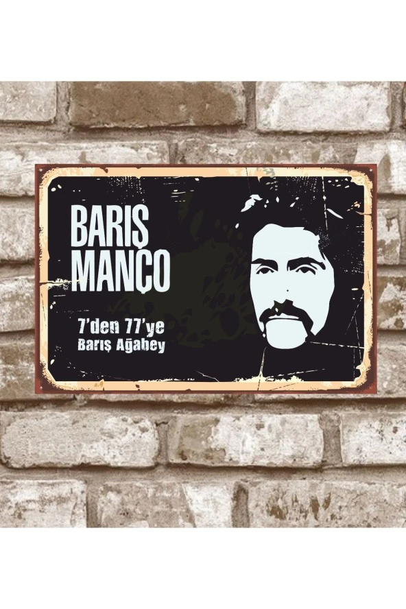 Metal Barış Manço 7den 77 Ye Retro Poster (29x19)