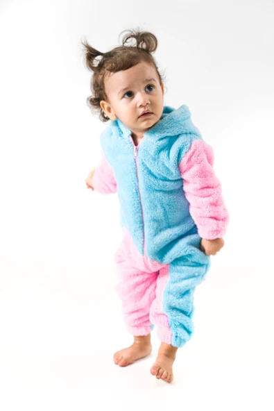 Welsoft Peluş Fermuarlı Kışlık Unisex Kız Erkek Bebek Uyku Tulumu Bebek Tulumu Çocuk Tulumu - 10