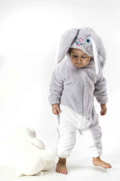 Welsoft Peluş Fermuarlı Kışlık Unisex Kız Erkek Bebek Uyku Tulumu Bebek Tulumu Çocuk Tulumu - 5