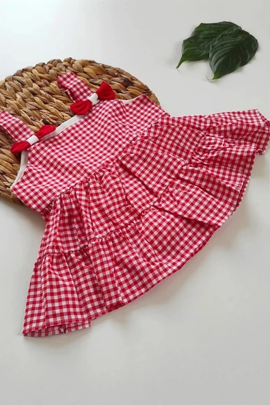 Kız Bebek Kız Çocuk Yazlık Elbise Külotlu Kısa Kollu Bebek Takım bebek giyim - 3