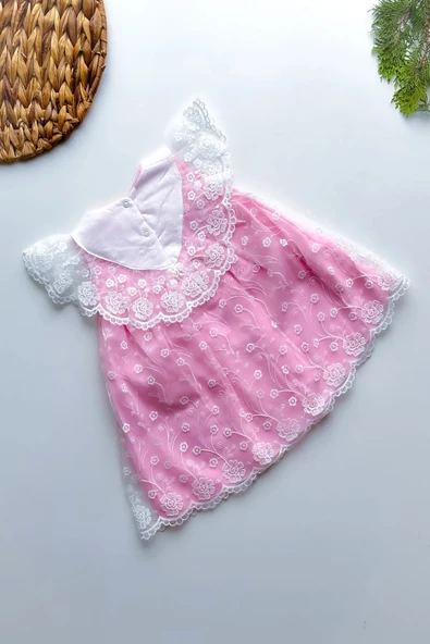 Yazlık Elbise Kısa Kollu Tüllü Tütü Astarlı Kız Çocuk Elbise Bebek Giyim Kız Bebek Elbise ELBFYN - 6
