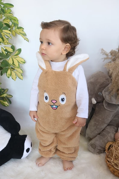 Welsoft Peluş Unisex Fermuarlı Kışlık Bebek Uyku Tulumu Bebek Tulumu Çocuk Tulumu Çocuk Kostümü TLMSLP